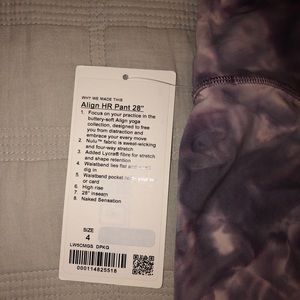 New  lululemon align legging size 4 diamond dyed